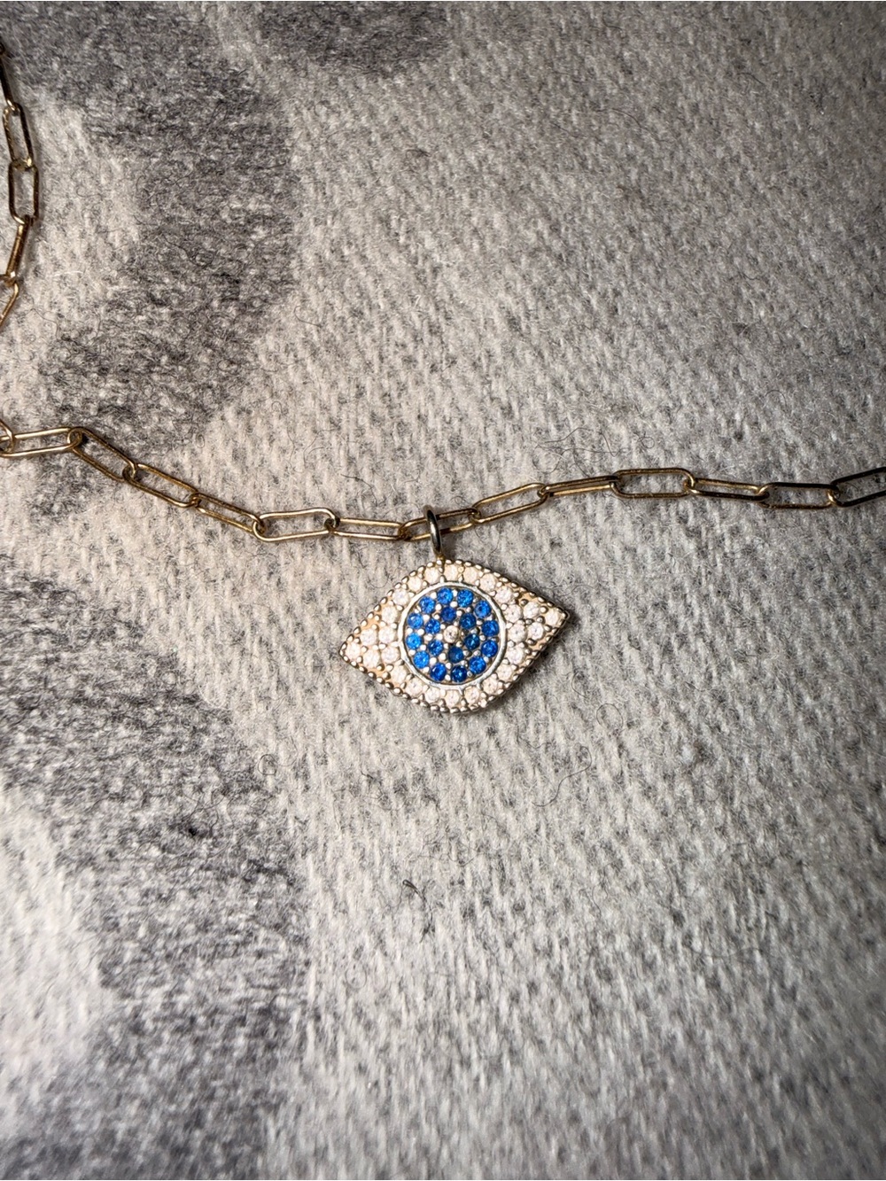 Butter Gold-Tone Chain Necklace with Blue Evil Eye Charm